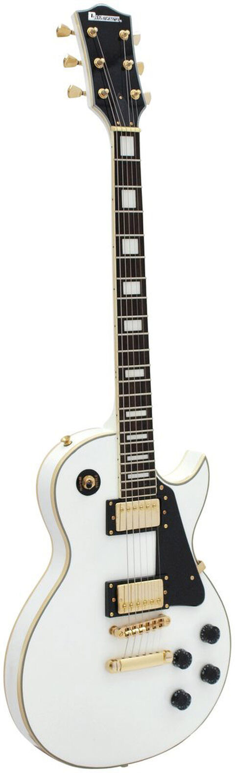 Dimavery Lp-520 E-Gitarre, Weiß/gold