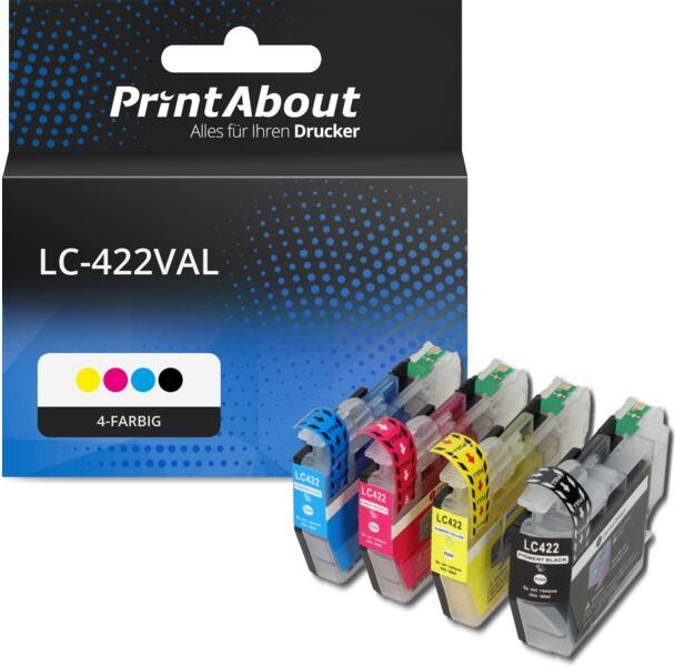 PrintAbout Druckerpatrone kompatibel mit Brother LC-422VAL - 4-farbig - Multipack