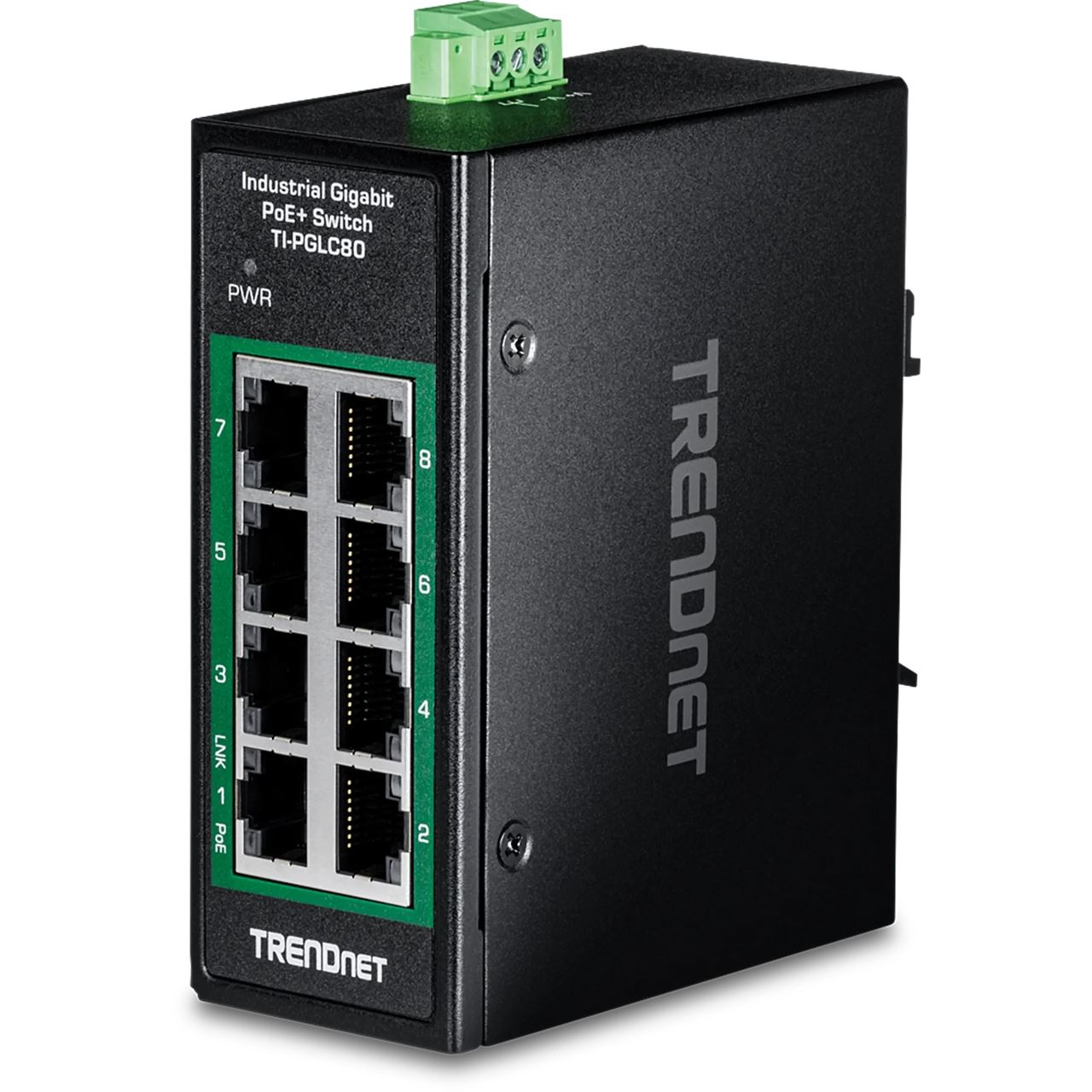 TrendNet 8-Port Industrial Gigabit PoE+ DIN-Rail Mini Switch