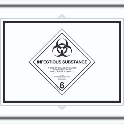 HB-Druck Aufkleber Ansteckungsgefahr Symbol Infectious Substance A8 (52x74mm)