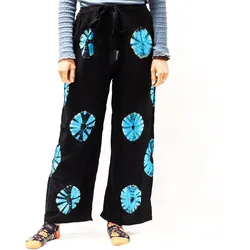 Japanese Style Lounge Pants - Black & Blue - L