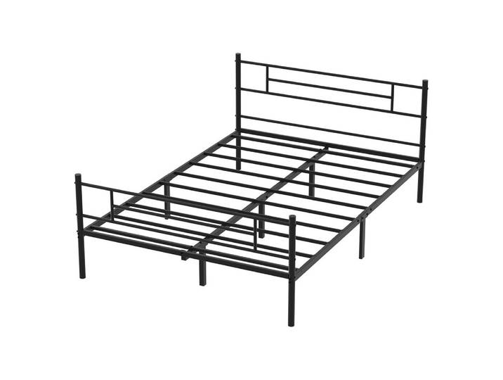 GLIESE Bettgestell Lattenrost, Kopfteil und Fußteil (1-tlg., 140 x 200 cm Doppelbett), 140 x 200 cm Metallbett, Bettrahmen, hochtragfähig