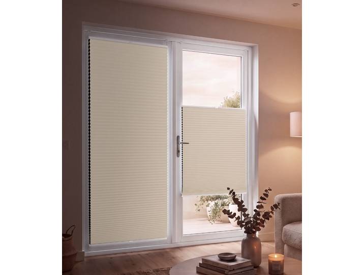 Wabenplissee ohne Bohren für Balkontür 80x210cm