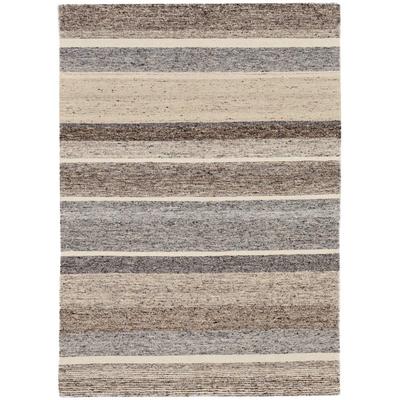 Wollteppich THEKO "Ehrwald TK-155", beige, B:120cm H:12mm L:180cm, Schurwolle, Teppiche, Wendeteppich, besonders flach, reine Wolle, handgewebt, gestreift