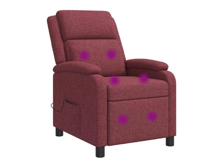 vidaXL Sessel Massage Relaxsessel Weinrot Stoff (1-St)