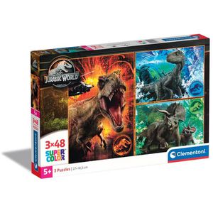 Clementoni Puzzle 25250 Jurassic World, 3x 48 Teile, ab 5 Jahre