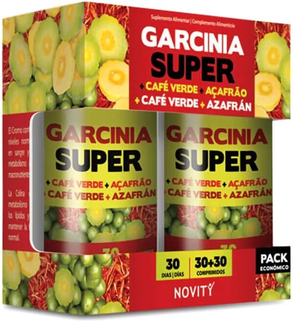 Novity GARCINIA SUPER + CAFÉ VERDE + AÇAFRÃO 2 Un. de 30 Comps