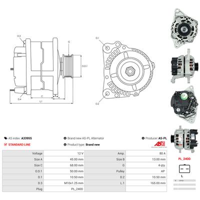 AS-PL Generator a3395s für NISSAN