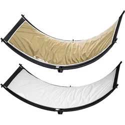 Caruba Curved Gesichtsreflektor Pro Erweiterungssatz (Diverse), Softbox + Reflektor Zubehör, Weiss, Gold