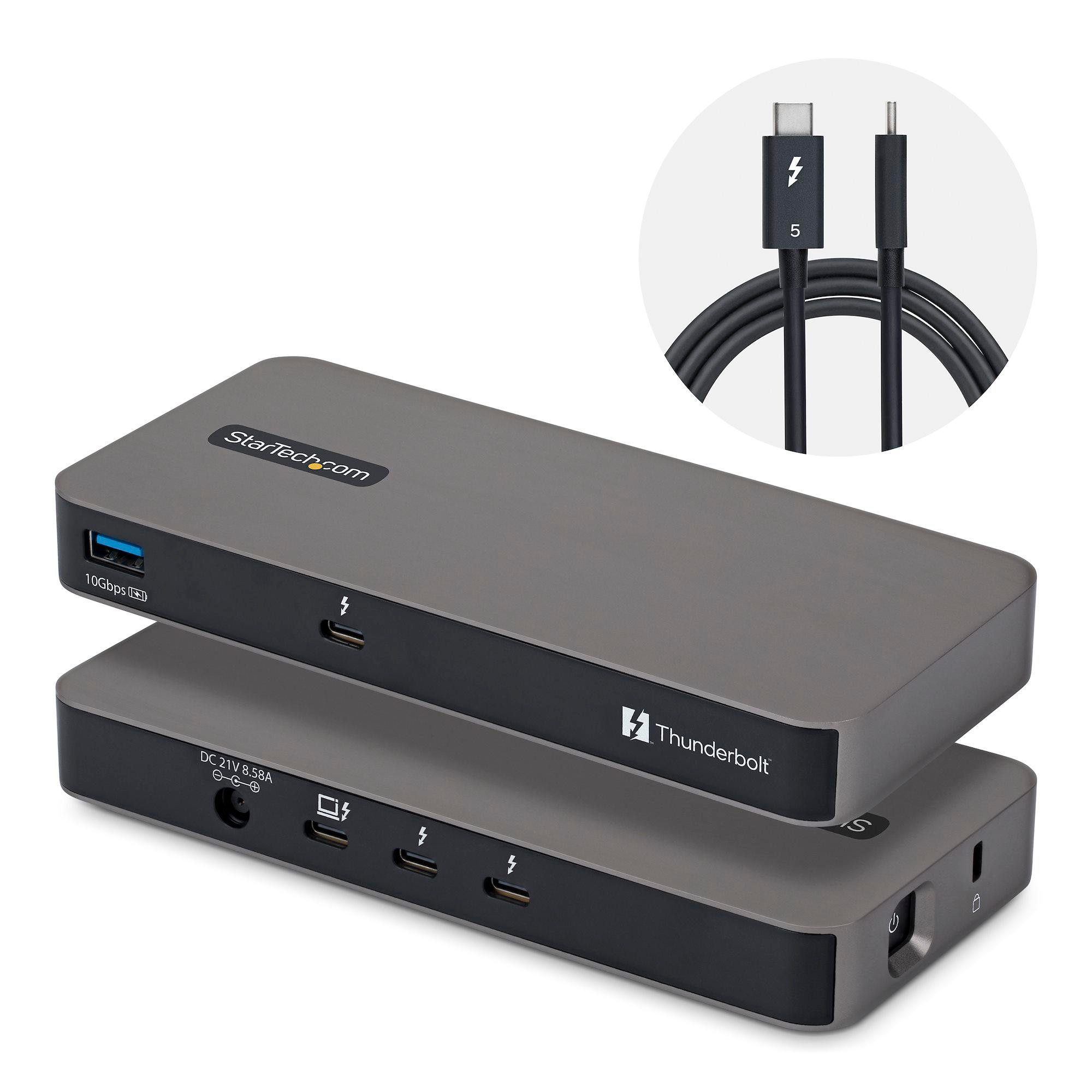 StarTech.com Thunderbolt 5 Hub 80 Gbit/s | 140W PD | 3x Thunderbolt 5 | USB-A | Triple 8K | Thunderbolt Share