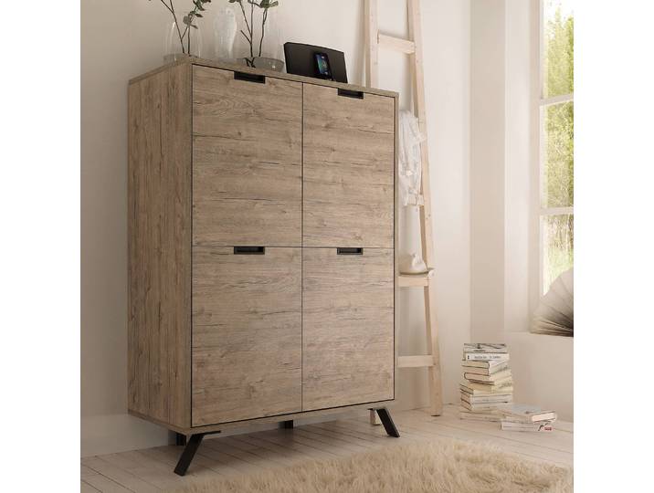 Highboard Palma 106 x 152 x 50cm Beige/Eiche Dekor
