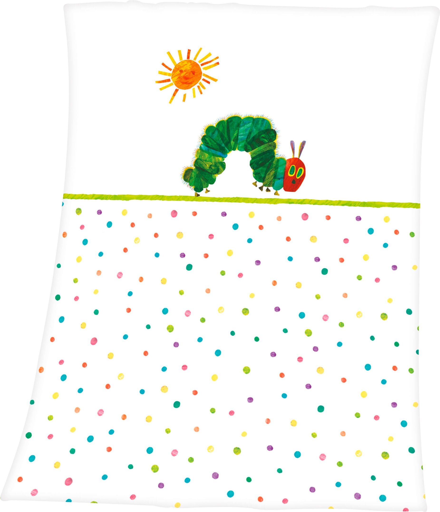 Babydecke "Die kleine Raupe Nimmersatt", bunt, B:75cm L:100cm, Polyester, Wohndecken, Babydecke, mit niedlichem Raupen-Motiv, Kuscheldecke bunt B/L: 75cm x 100cm