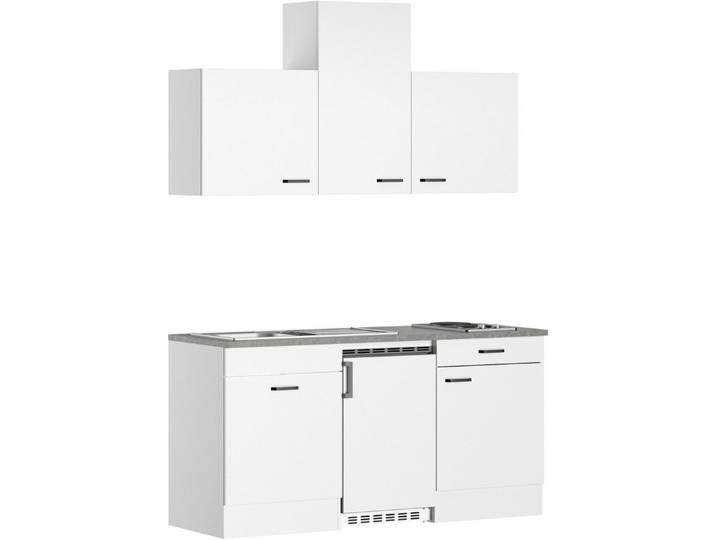 OPTIFIT Pantryküche OPTImulti, Breite 170 cm, mit Unterbaukühlschrank und 2-Platten-Kochfeld