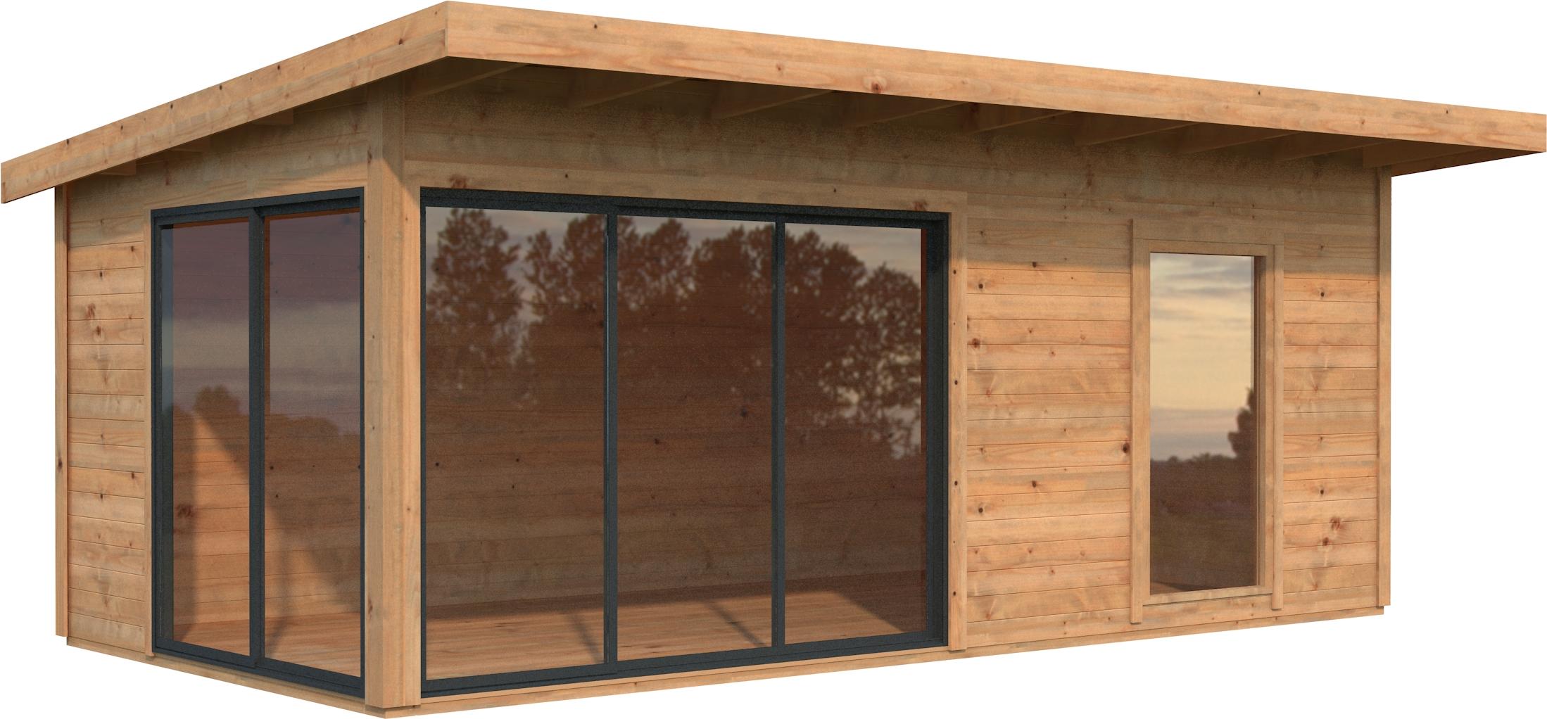 Gartenhaus Palmako Andrea 17,1 m² Schiebetür Isolierglas inkl. Fußboden 639 x 402 cm braun
