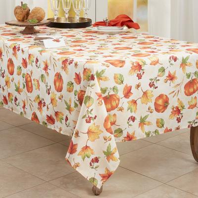 Saro Lifestyle Fall Pumpkin Design Tablecloth