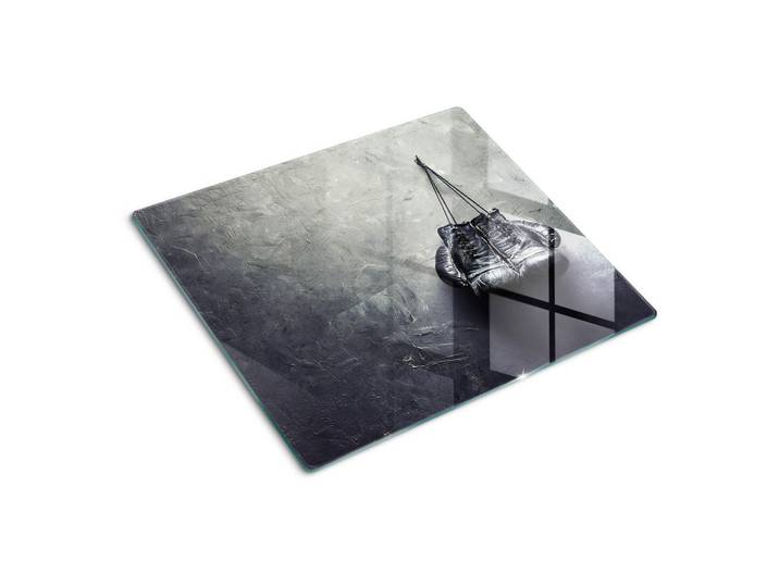 Tulup Glasplatte 60x52 cm Boxhandschuhe, Schwarz, Glas, 60x0.4x52 cm, Küchen, Küchenelektrogeräte, Herde, Herdabdeckplatten