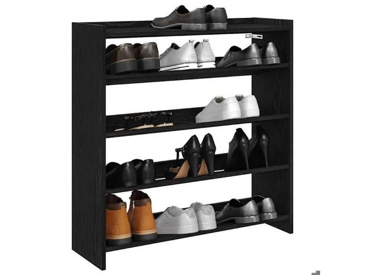 Porte-chaussures/Étagère à chaussures vidaxl noir 80x25x81 cm bois d'ingénierie m1324