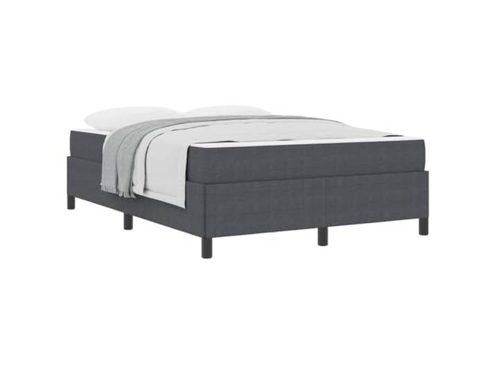 KKgypkn Bettrahmen mit Matratze Dunkelgrau 140x190 cm Stoff, Taschenfederkernmatratze 140x190, modernes Bettgestell mit Holzwerkstoff und atmungsaktivem Stoffbezug