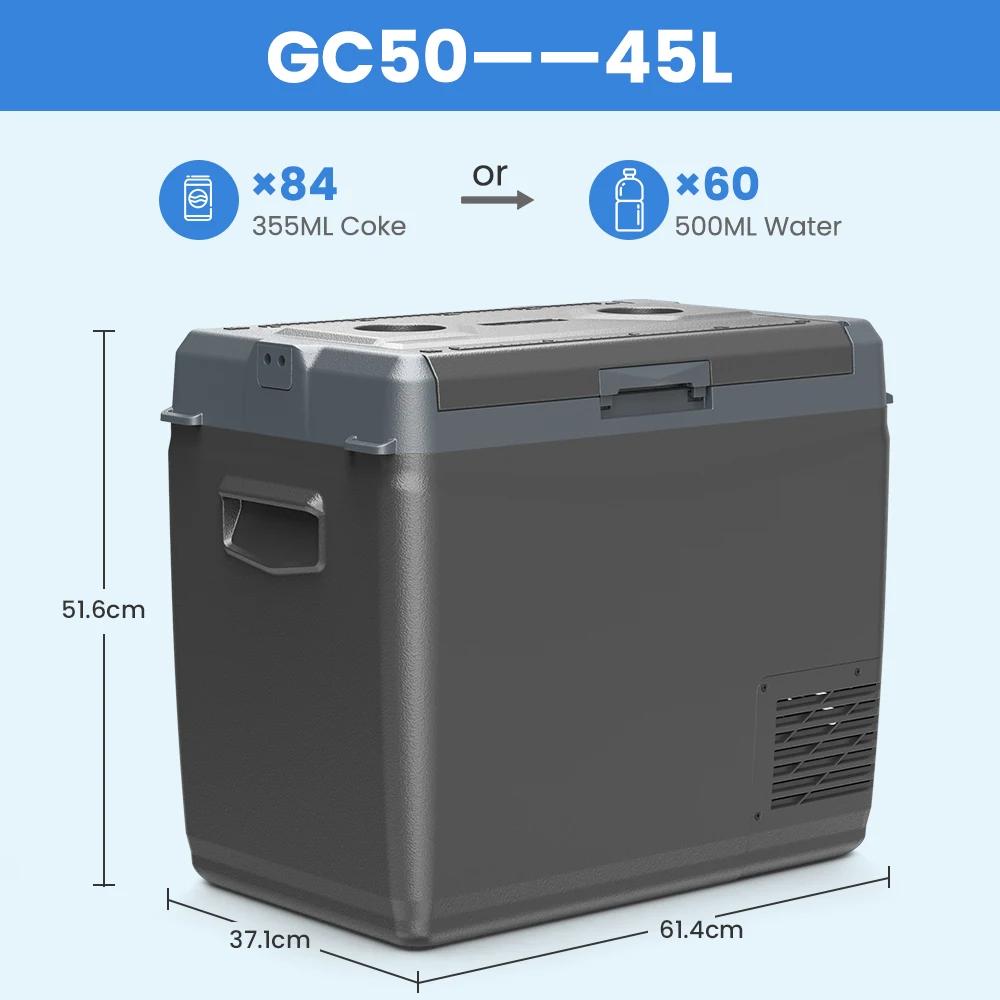 Auto Kühlbox Gefrierbox - Kompressor Kühlgefrierbox 45L - 12/24V DC & 100-240V AC - -20 bis +20°C - Tragbar für Auto, Camping und Zuhause