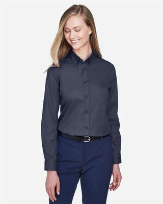 CORE365 78193 Women's Operate Twill Shirt in Carbon size Small   Cotton/Polyester Blend
