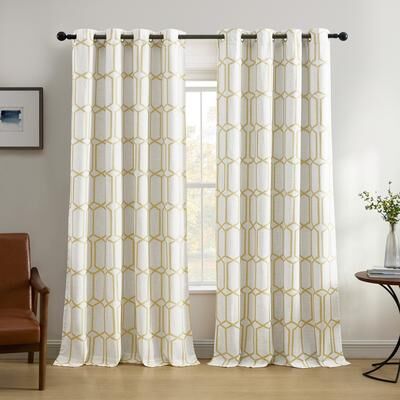Threadmade Kaiden Geometric Room Darkening Window Curtain