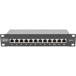 Digitus DN-91612S 12 Port Netzwerk-Patchpanel 254 mm (10) CAT 6 1 HE Mehrfarbig Bestückt