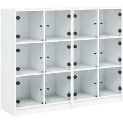 vidaXL Bücherregal mit Türen Weiß 136x37x109 cm Holzwerkstoff
