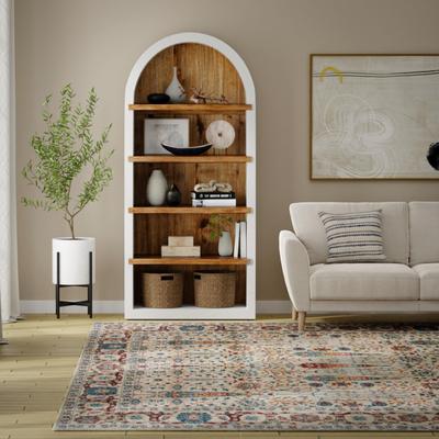 Alora Decor Sawyer Ivory/Multicolor Tribal Border Wool Area Rug
