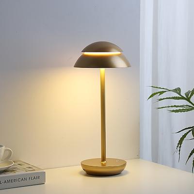 Kabellose Tischlampe aus Metall mit Touch-Sensor-Steuerung, LED-Tischlampe, Schreibtischlampe, stufenlos dimmbar in 3 Farben, batteriebetriebene Lampe, Nachtlicht für Kinderzimmer, Schlafzimmer,