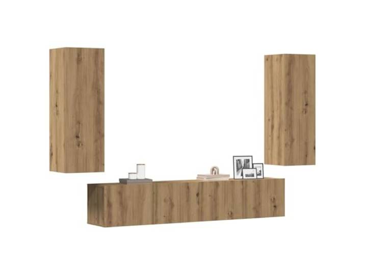 HEFZGDB TV-Wandschränke 4 STK. Artisan-Eiche Holzwerkstoff mit schlankem Design und viel Stauraum, moderner Medienschrank für Wohnzimmer, langlebiges Material, bequemer Zusammenbau,