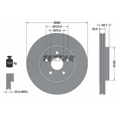 Textar 1x Bremsscheibe [Hersteller-Nr. 92272205] für Jeep, Dodge