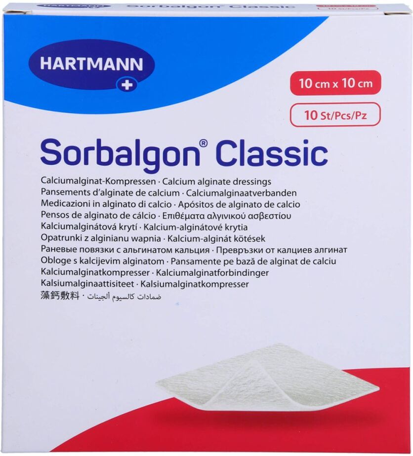Sorbalgon Classic 10x10 Cm Calciumalginat-kompr.