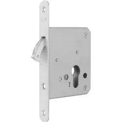 BKS, Türschloss + Schliesszylinder, Zirkelriegelschloss 0371/0372 Zirkelriegel PZ Edelstahl käntig 20 x 172 mm (Profilzylinder)