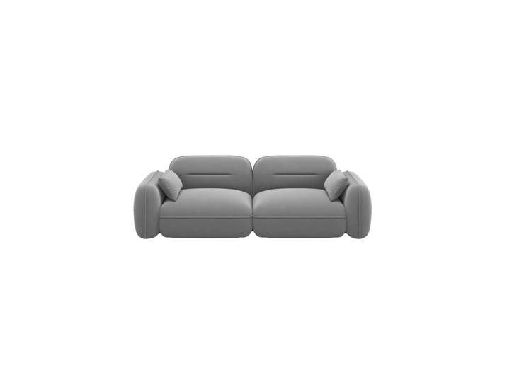 3-Sitzer Design Sofa „Sydney“ Samt Hellgrau chosen by Bloomingloft