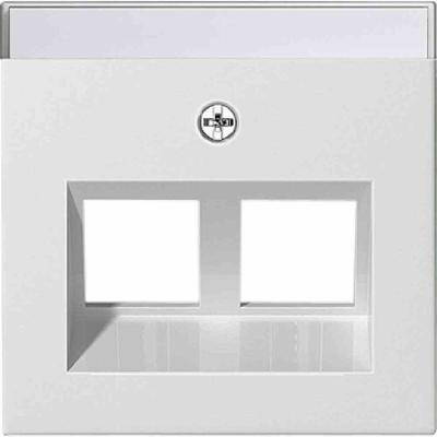 Gira System 55 Zentralplatte, Modular-Jack, 2f, reinweiß, mit Beschriftungsfeld, 264027