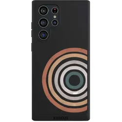 Nivocase Handyhülle für Samsung Galaxy S22 Ultra Hülle NIVOpure Case Schwarz Kreise Regenbogen Wasserfarbe (Samsung Galaxy S22 Ultra), Smartphone Hülle, Mehrfarbig, Schwarz