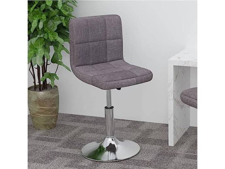 NLQMSU Barhocker, drehbar, Taupe, Stoff mit verchromtem Stahl Weicher Stoff, höhenverstellbar, 360° drehbar, robust, stabil, für den täglichen Gebrauch