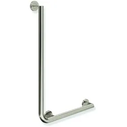 HEWI Winkelgriff System 900, Edelstahl PVD nickelglänzend, waagerecht 500 mm, senkrecht 750 mm, rechts, für Bad und Sanitär