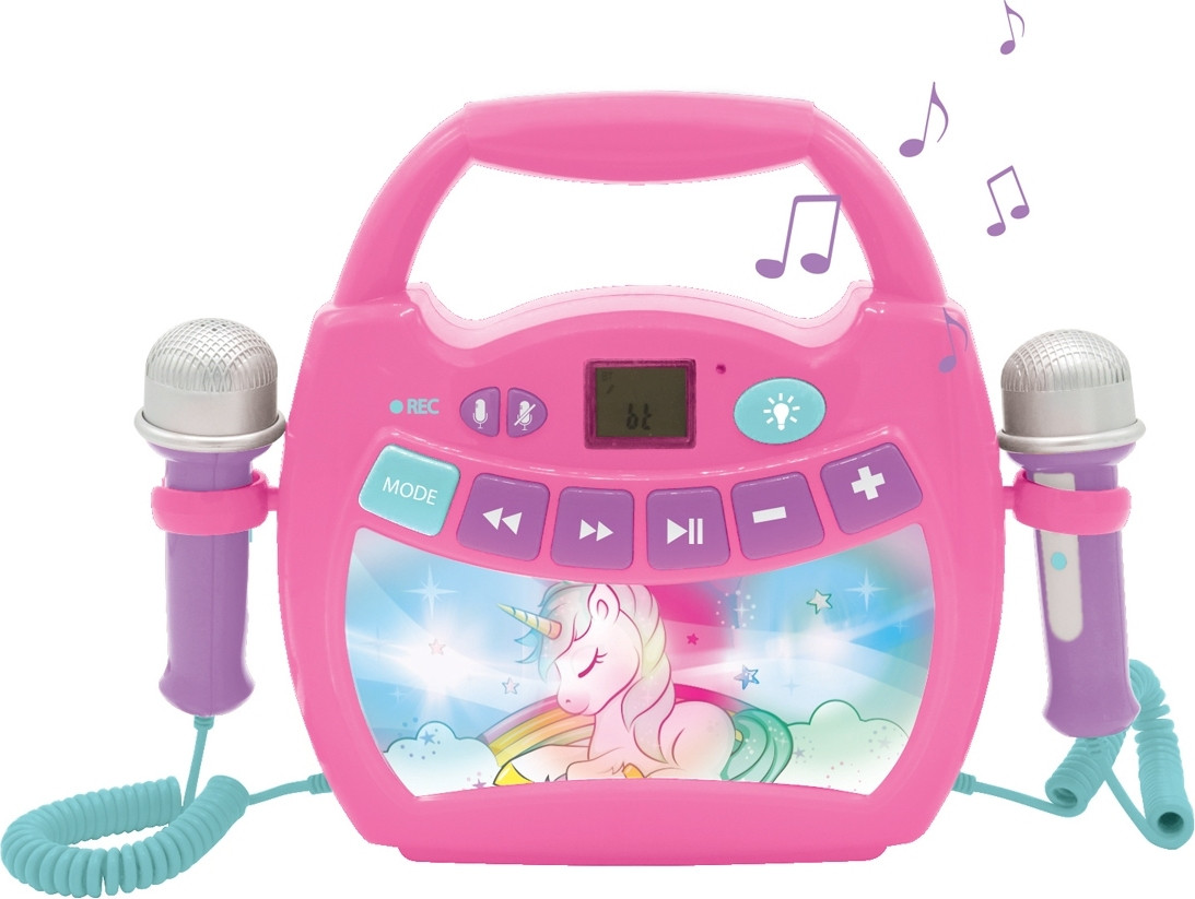 Lexibook Unicorn Bluetooth Speaker met lichteffecten, microfoons en oplaadbare batterij