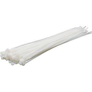 LogiLink Kabelbinder KAB0004, Kunststoff, 300 x 3,4mm, weiß, 100 Stück