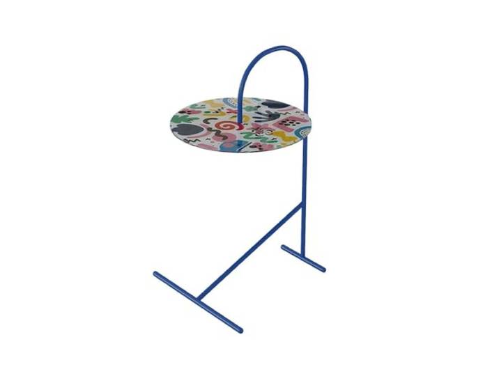 9bbhfJw4R Couchtisch im Landhausstil Kleiner runder, farbenfroher, minimalistischer Sofa-Beistelltisch