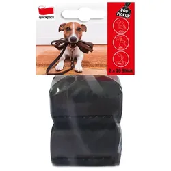 Hundekotbeutel Quickpack HDPE 2 Rolle a 20 Stück schwarz Handschuhbeutel zum Mitnehmen, 200 x 330 mm, Material HDPE
