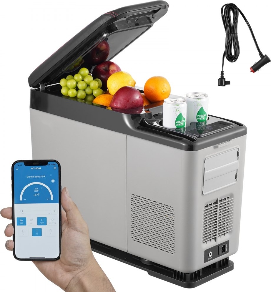 Tragbarer Kühlschrank mit Gefrierfach 15L - Einzelzone Kühlbox für Auto - 45W Camping Kühlschrank - ideal für Reisen und Picknicks