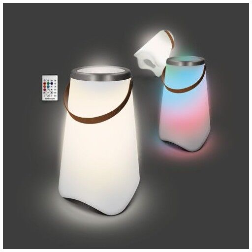 Seau à bouteille publicitaire lumineux avec haut-parleur Bluetooth polyéthylène (PE) blanc