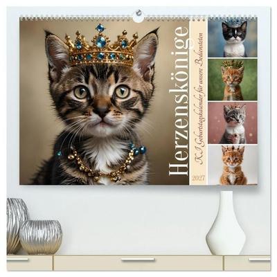 Herzenskönige - KI Geburtstagskalender für unsere Bediensteten (hochwertiger Premium Wandkalender 2027 DIN A2 quer), Kunstdruck in Hochglanz