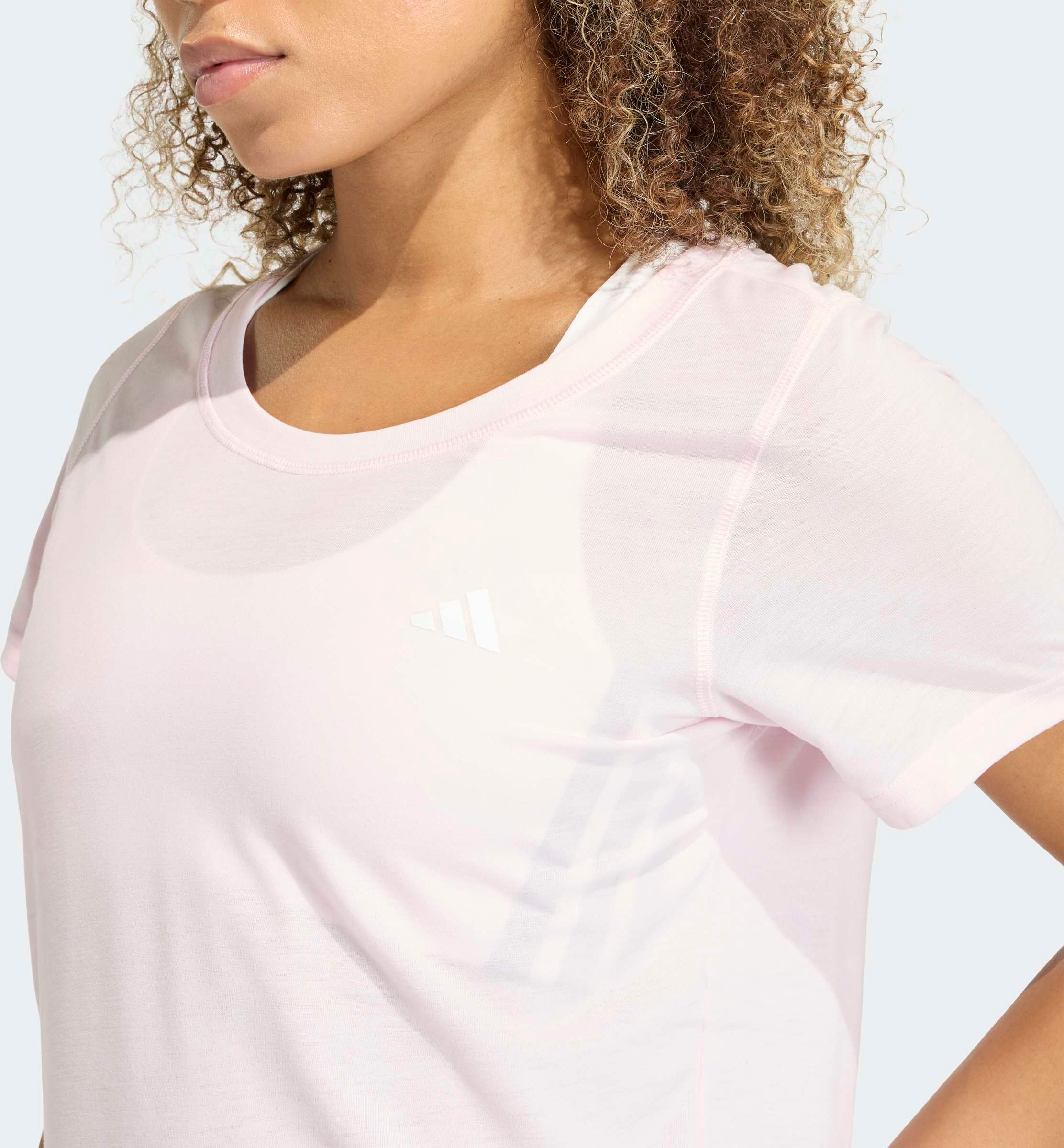 T-Shirt ADIDAS PERFORMANCE "WE MIN SCP TEE", Damen, Gr. XS, rosa (clpink), Obermaterial: 70% Polyester, 30% Viskose, normal, Rundhals, Shirts T-Shirt, für sportliche Looks im Alltag und beim Training, ohne Verschluss clpink XS