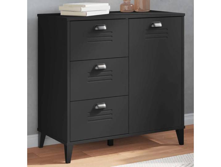SALE 2025 Meuble bas bahut vaisselier - Buffet VIKEN noir 80x40x80 cm - bois d'ingénierie 27 3 Kg 6204