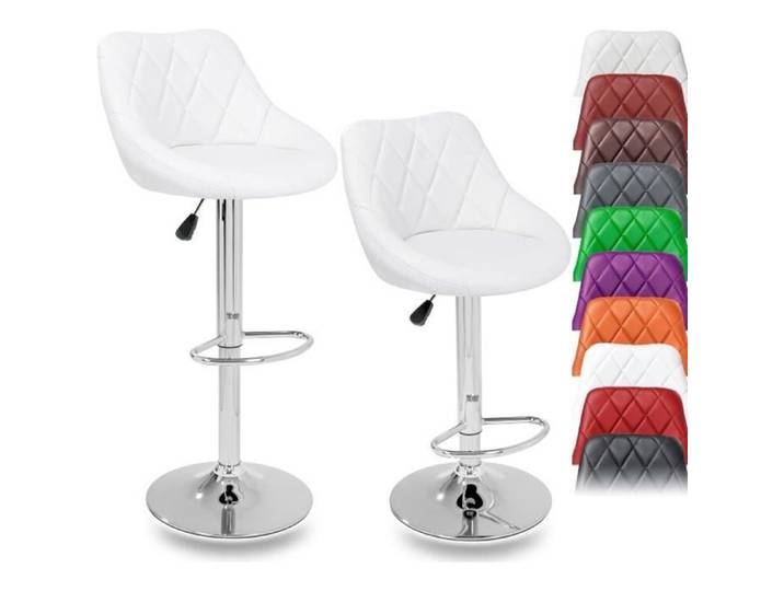 TRESKO® 2er Set Barhocker Barstuhl Tresenhocker Küchenhocker Hocker Loungesessel 2x weiß