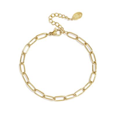 Gliederarmband ADELIA´S "LIVAYA", goldfarben, Armbänder, Damen, yehwang_16,5, Edelstahl, Gliederarmband, Trendig mit länglichen Kettengliedern