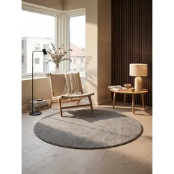 Teppich Kurzflor MAIN in Beige, einfarbig, Ø 160 cm